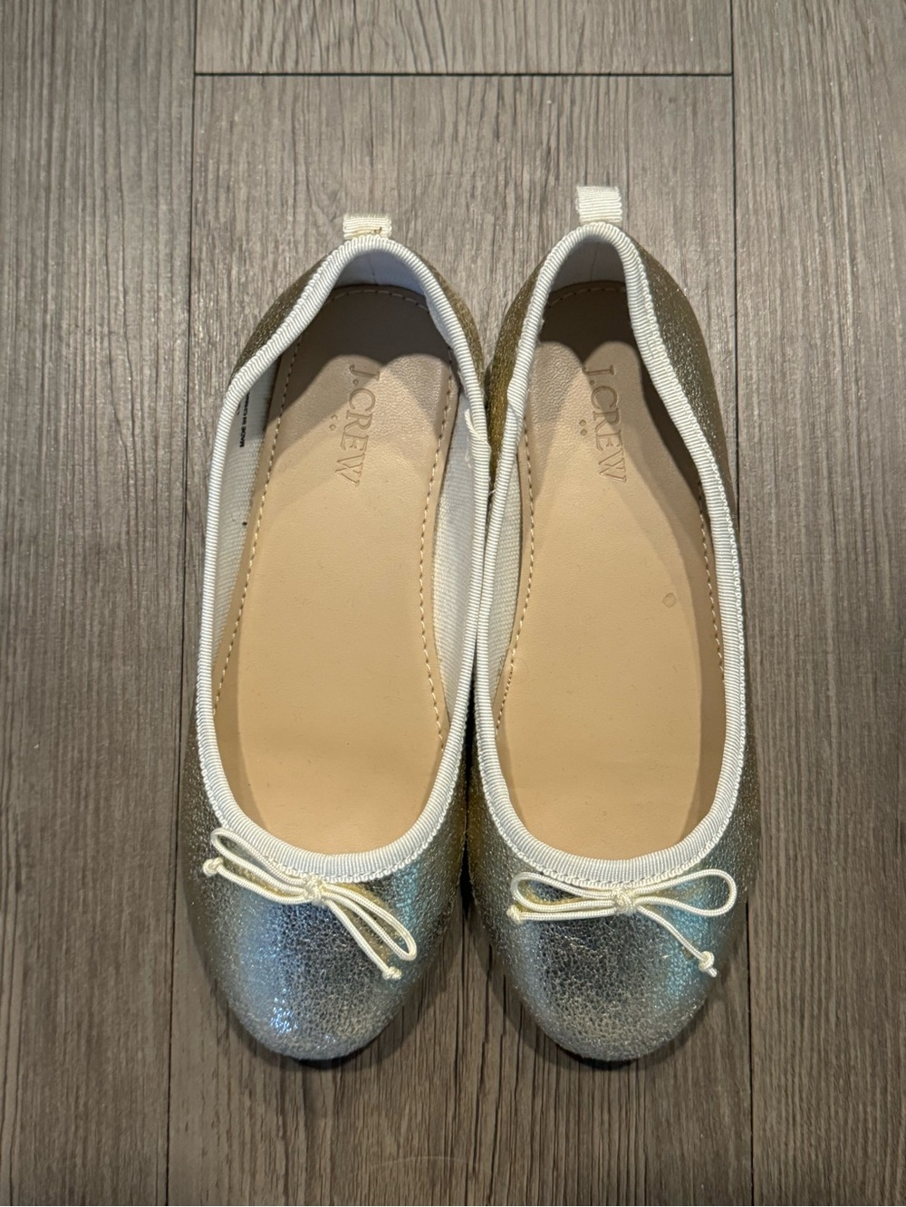 J. Crew Girls Gold Metallic Ballet Flats